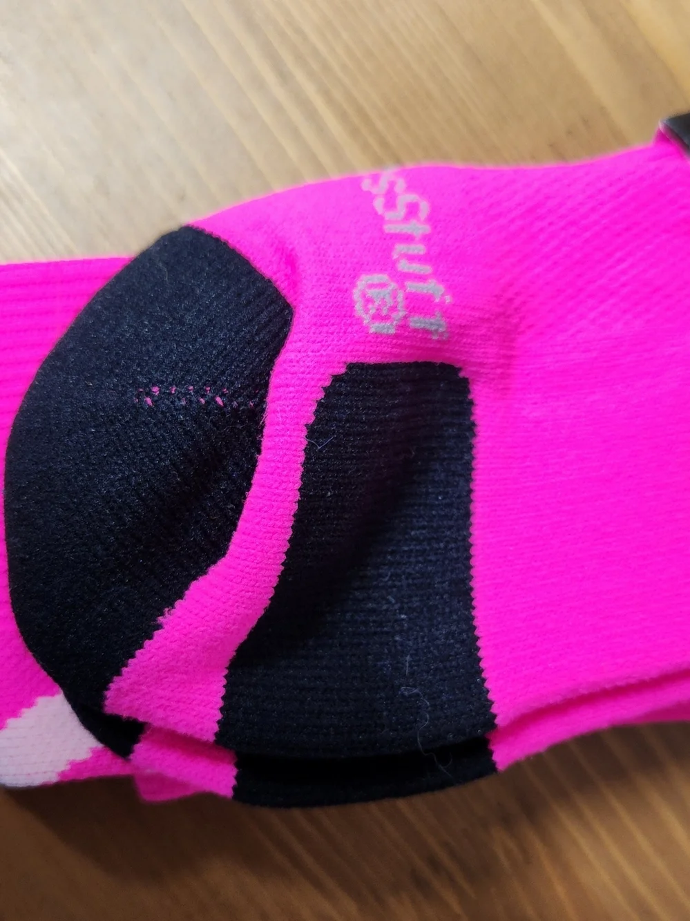 NWT Neon Pink Ribbon Breast Cancer Awareness Sports Socks Stripes XL